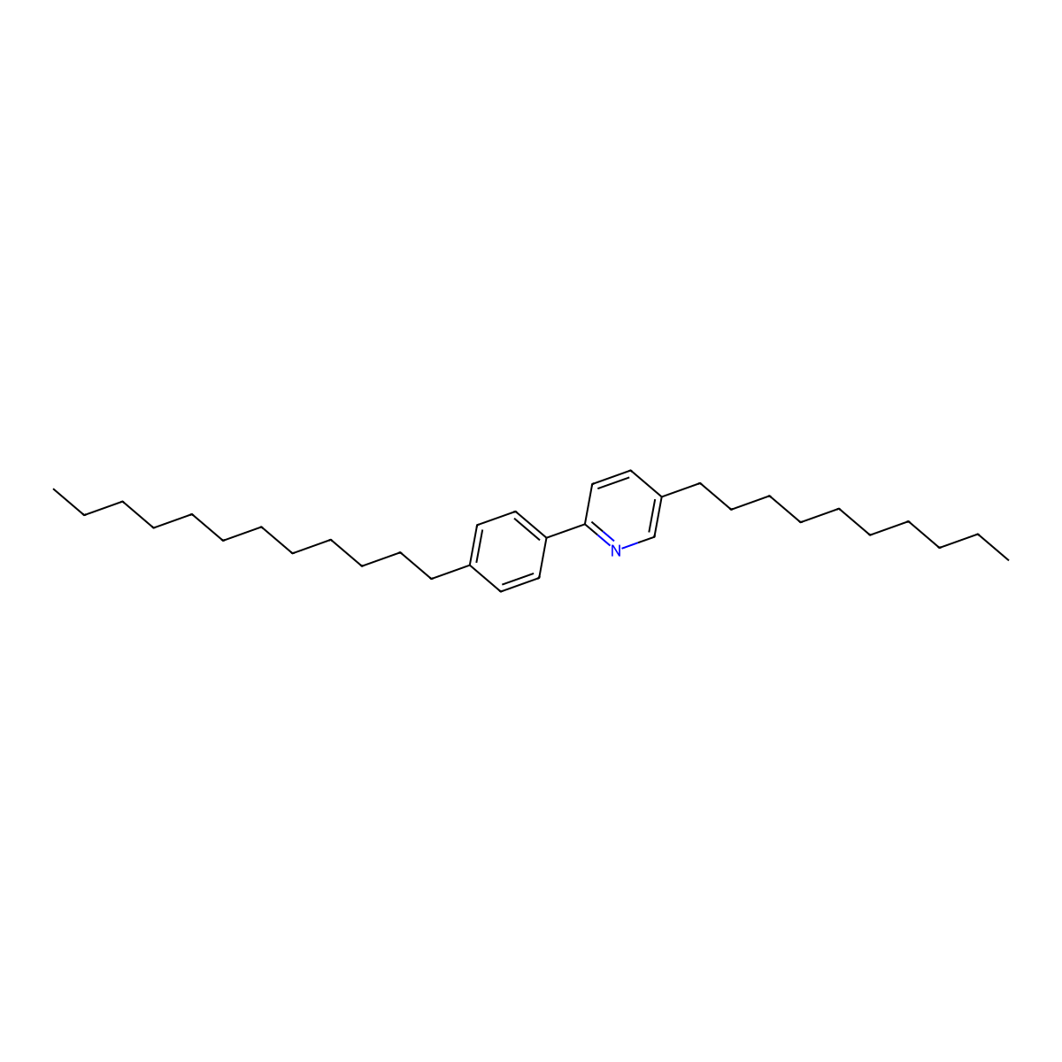 5-Decyl-2-(4-dodecylphenyl)pyridine molecular structure, CAS 371950-41-3
