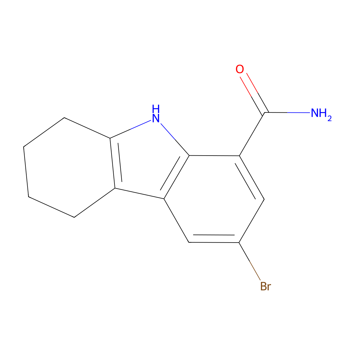 3-bromo-6,7,8,9-tetrahydro-5H-carbazole-1-carboxamide molecular structure, CAS 371951-23-4