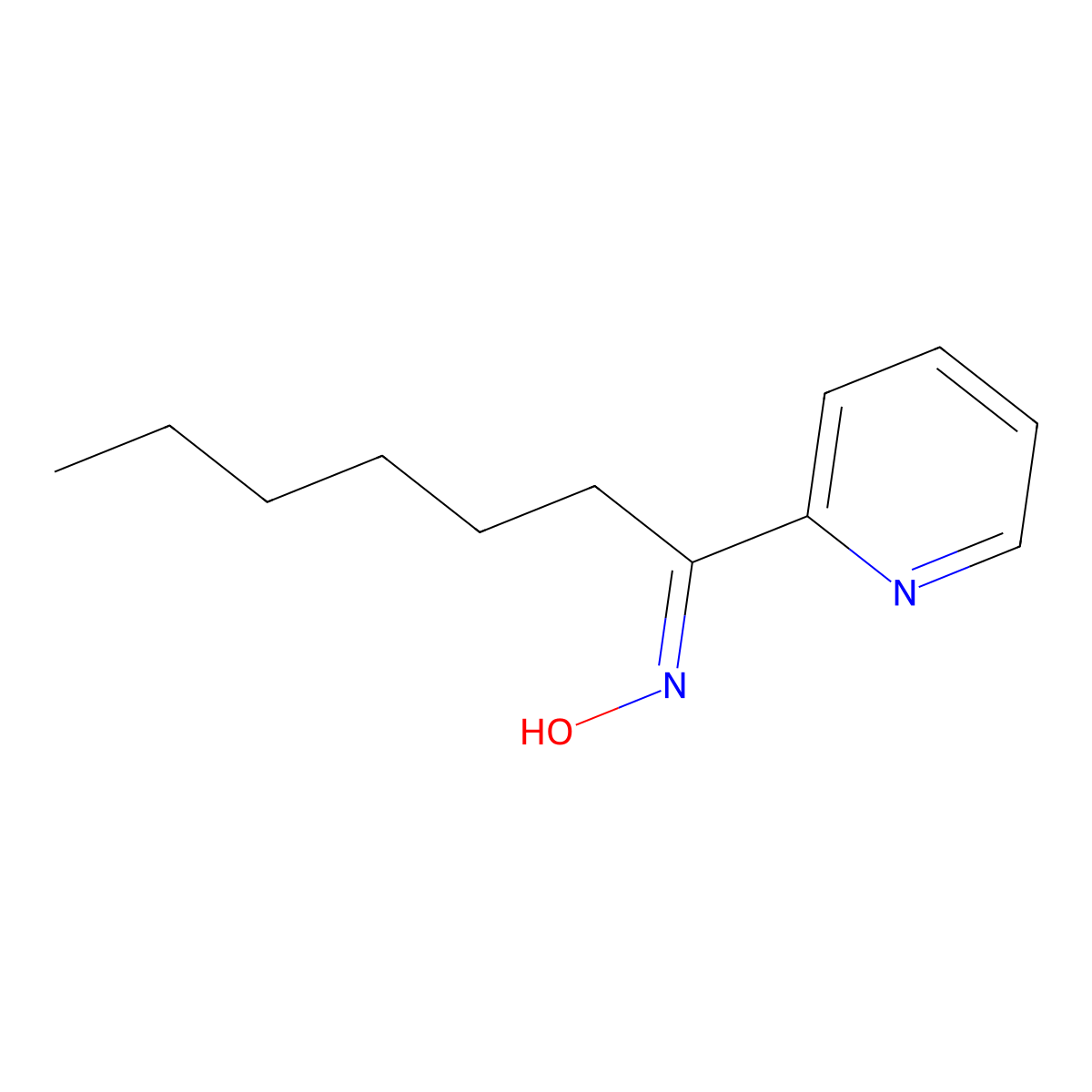 1-Pyridin-2-yl-heptan-1-one oxime molecular structure, CAS 371951-28-9