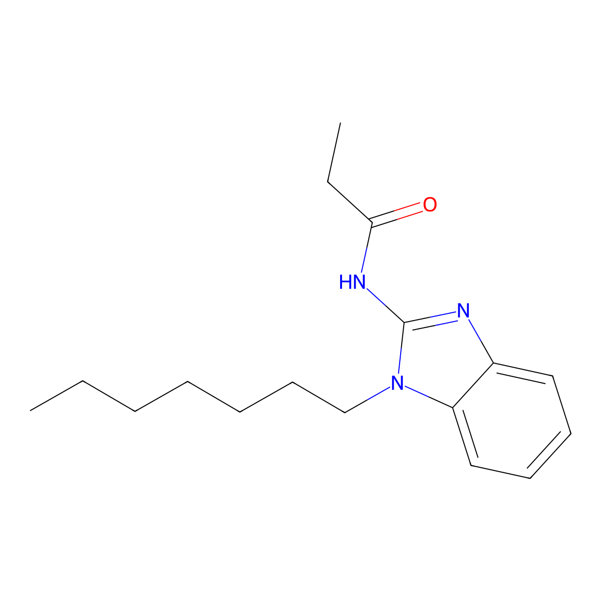 N-(1-heptylbenzimidazol-2-yl)propanamide molecular structure, CAS 371951-34-7