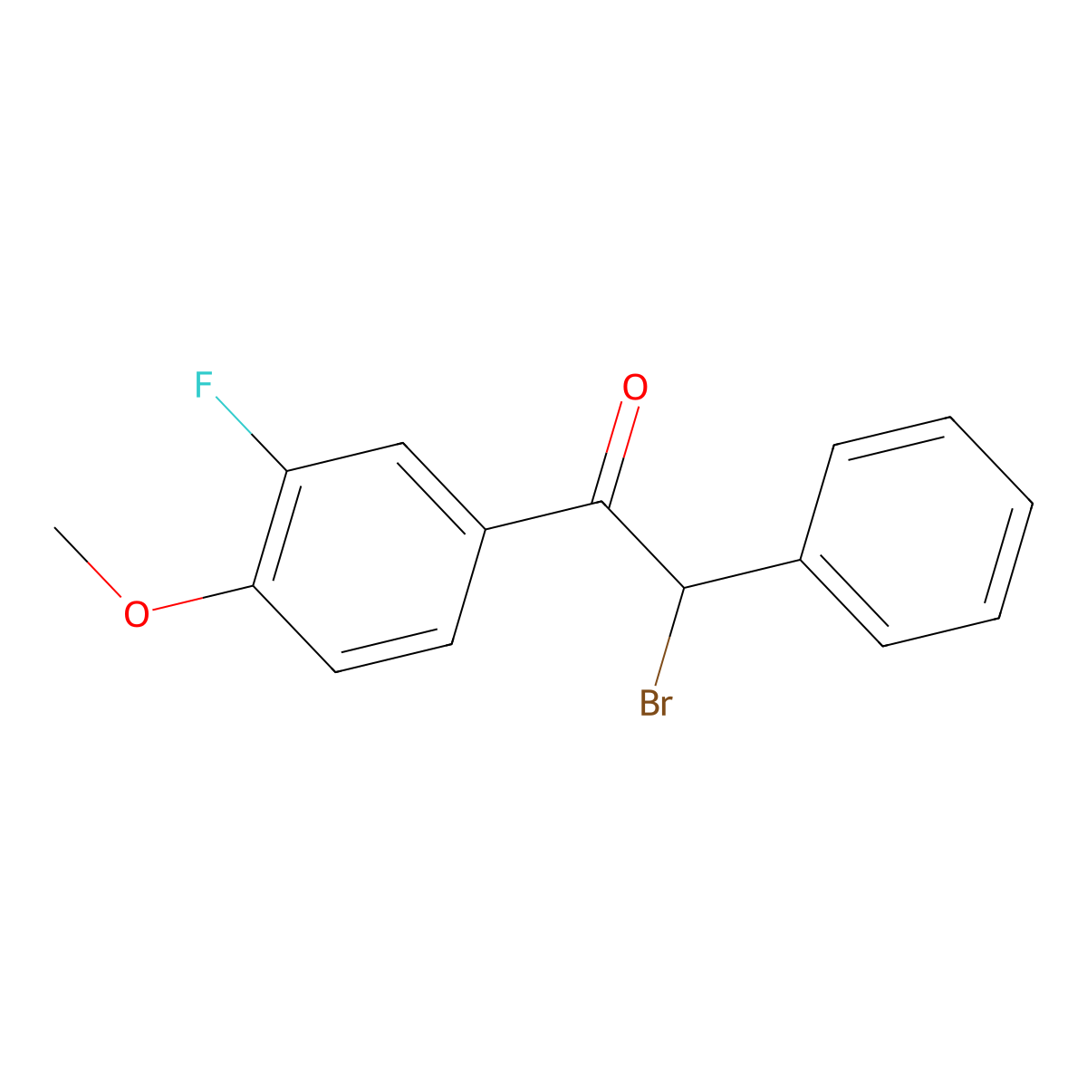 2-Bromo-1-(3-fluoro-4-methoxyphenyl)-2-phenylethanone molecular structure, CAS 371951-82-5