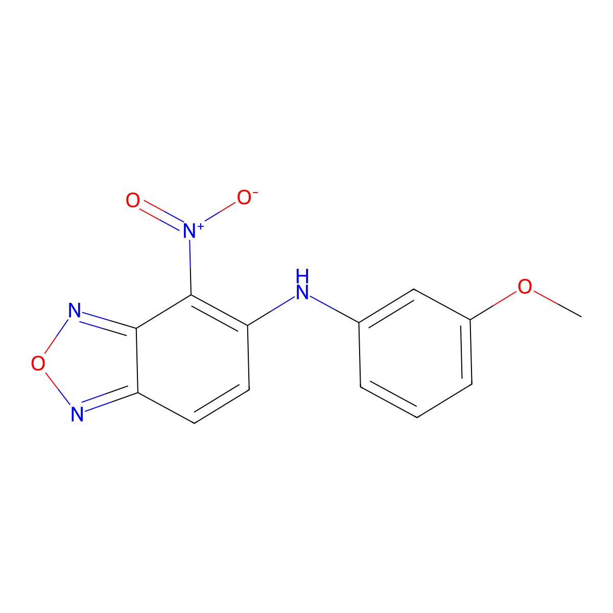 N-(3-methoxyphenyl)-4-nitro-2,1,3-benzoxadiazol-5-amine molecular structure, CAS 371953-20-7