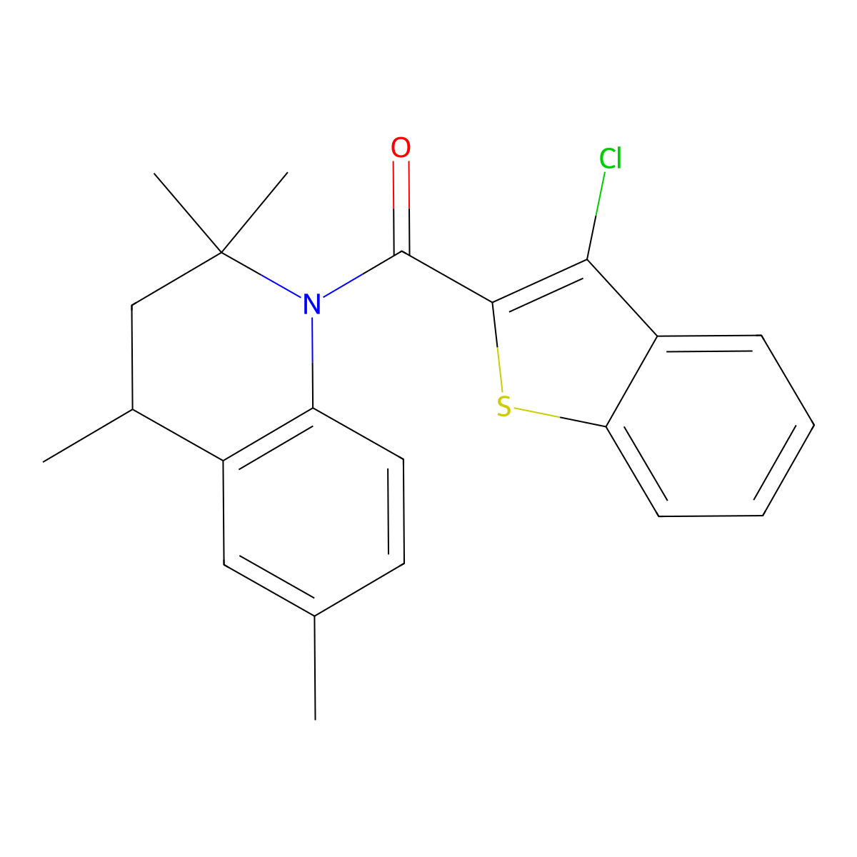 (3-chloro-1-benzothiophen-2-yl)(2,2,4,6-tetramethyl-3,4-dihydroquinolin-1(2H)-yl)methanone molecular structure, CAS 371953-85-4