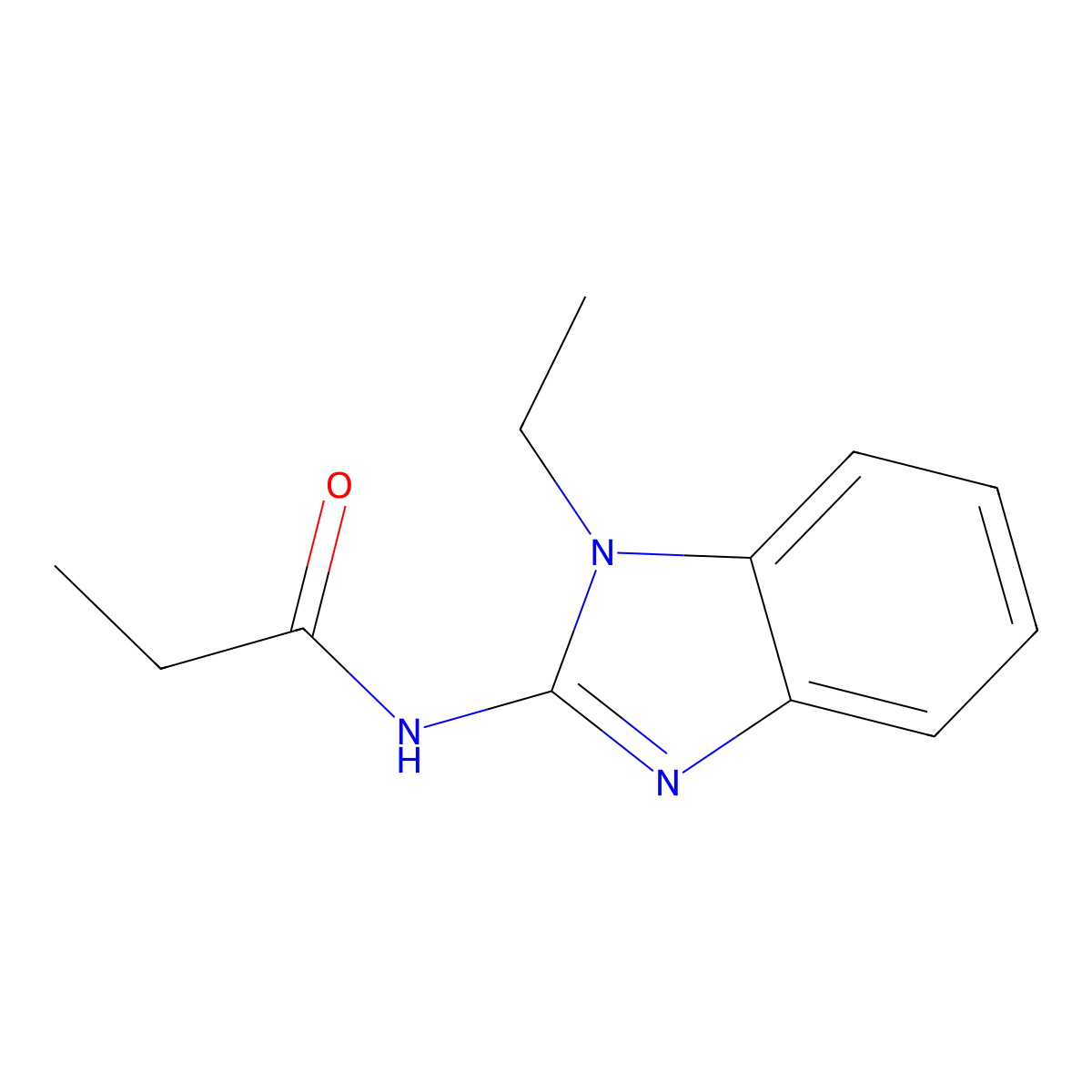 N-(1-ethylbenzimidazol-2-yl)propanamide molecular structure, CAS 371954-02-8