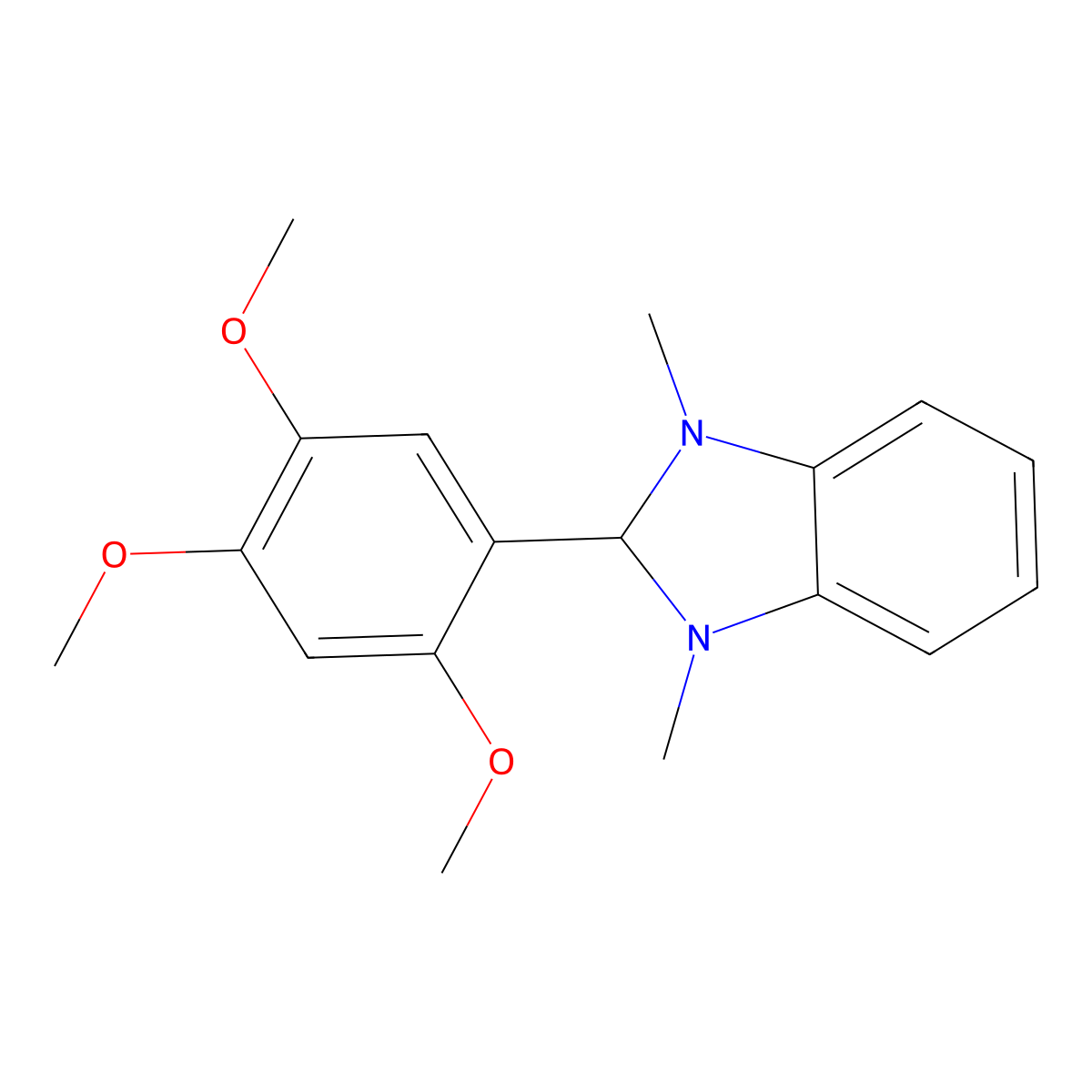 1,3-dimethyl-2-(2,4,5-trimethoxyphenyl)-2H-benzimidazole molecular structure, CAS 371954-07-3