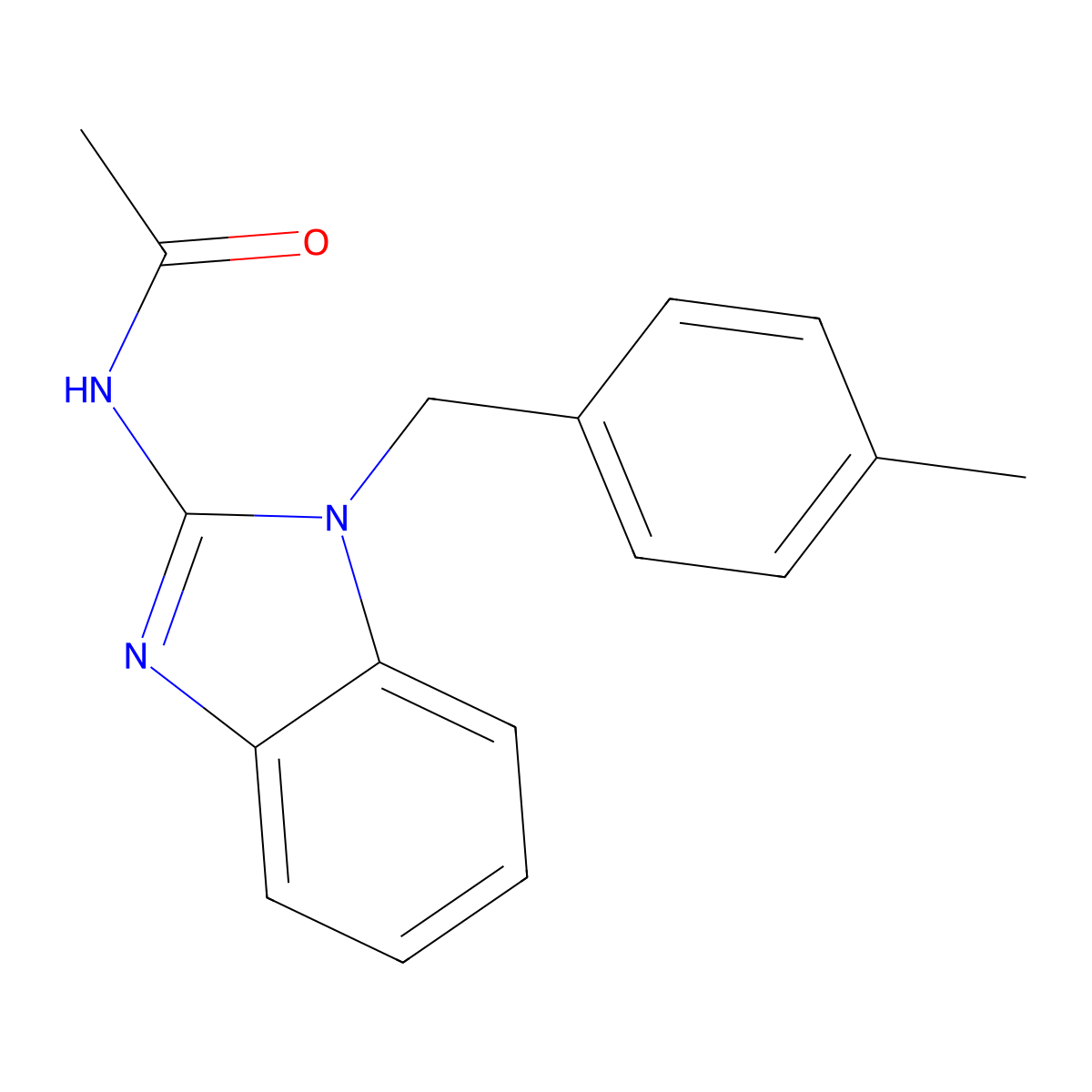 N-[1-[(4-methylphenyl)methyl]benzimidazol-2-yl]acetamide molecular structure, CAS 371955-26-9
