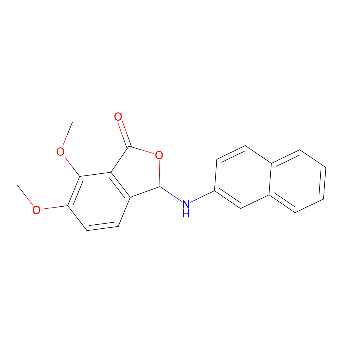 6,7-dimethoxy-3-(naphthalen-2-ylamino)-2-benzofuran-1(3H)-one molecular structure, CAS 371955-43-0