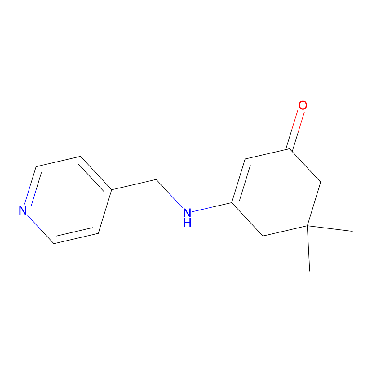 5,5-Dimethyl-3-(pyridin-4-ylmethylamino)cyclohex-2-en-1-one molecular structure, CAS 371955-91-8