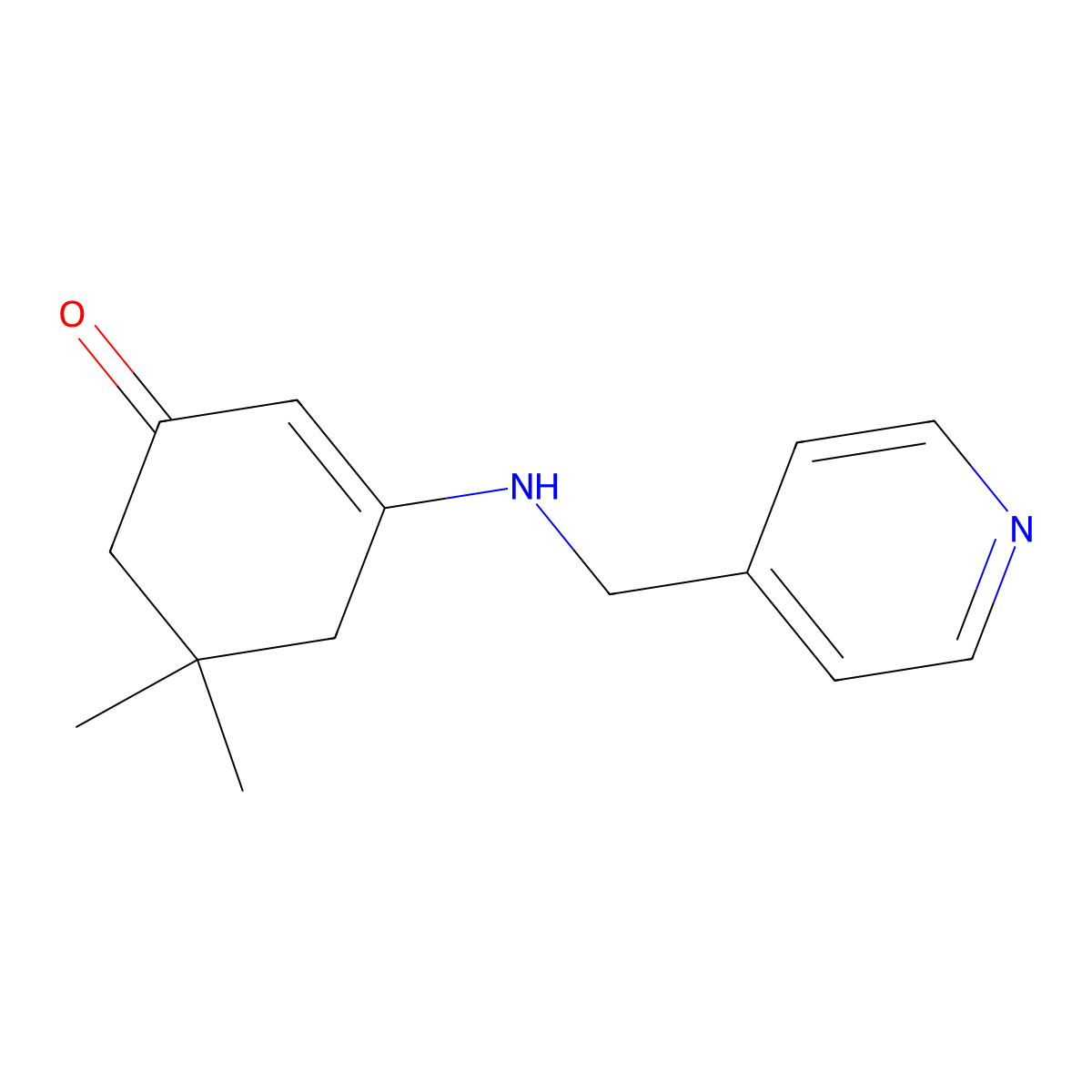 5,5-Dimethyl-3-(pyridin-4-ylmethylamino)cyclohex-2-en-1-one molecular structure, CAS 371955-91-8
