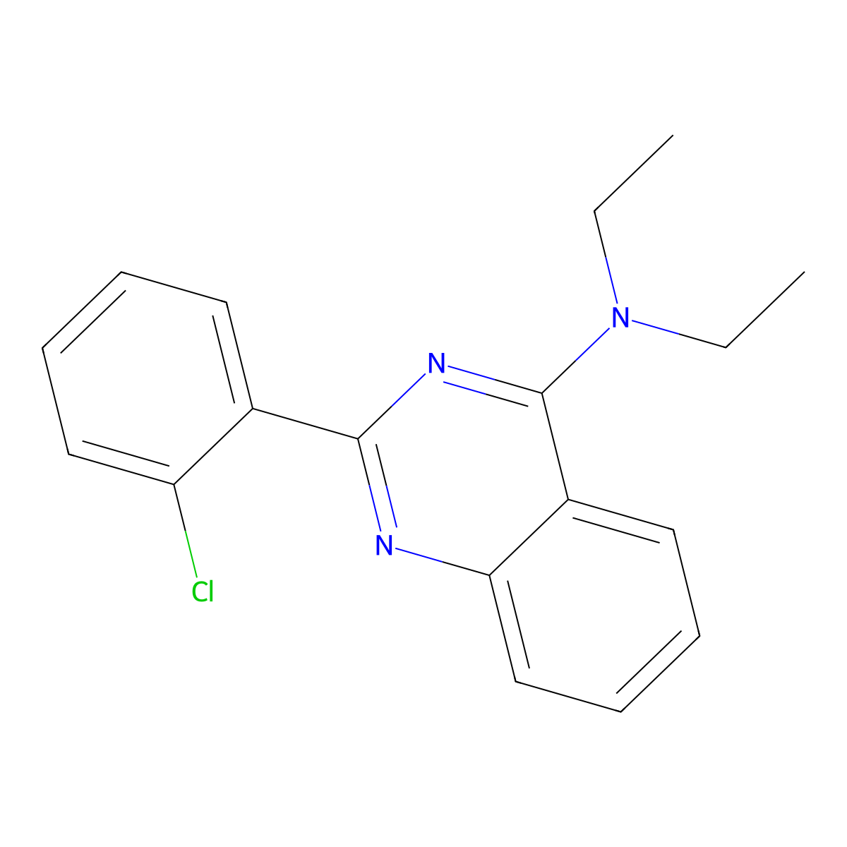 2-(2-chlorophenyl)-N,N-diethylquinazolin-4-amine molecular structure, CAS 371956-90-0