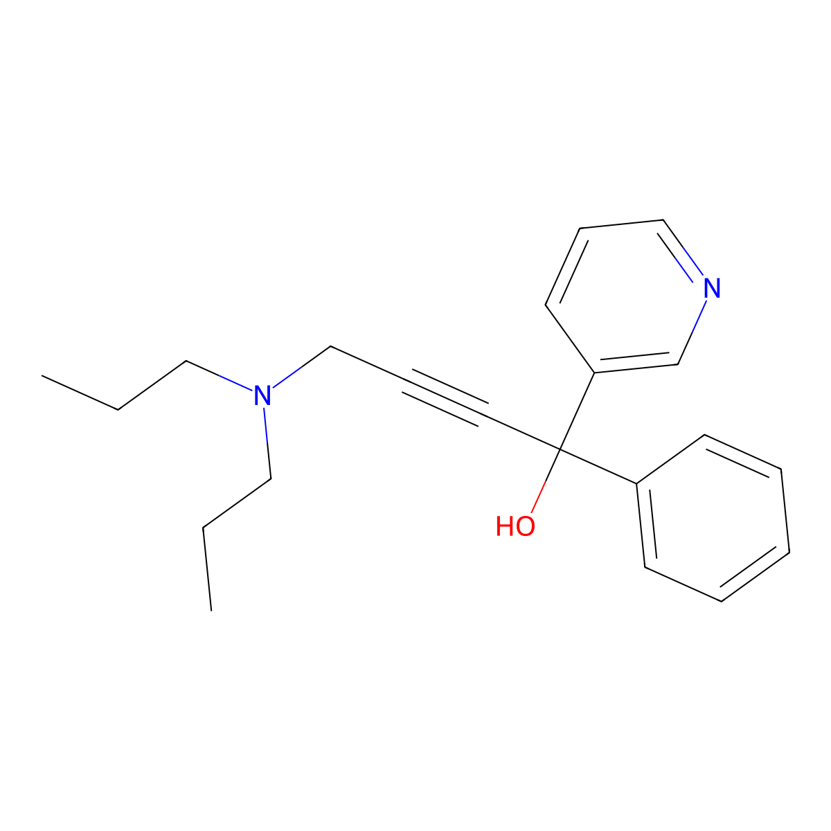 4-(Dipropylamino)-1-phenyl-1-pyridin-3-ylbut-2-yn-1-ol molecular structure, CAS 371958-04-2
