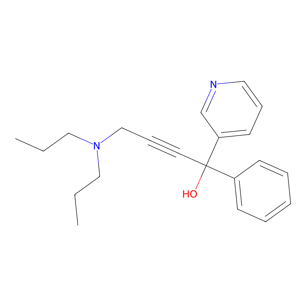 4-(Dipropylamino)-1-phenyl-1-pyridin-3-ylbut-2-yn-1-ol molecular structure, CAS 371958-04-2
