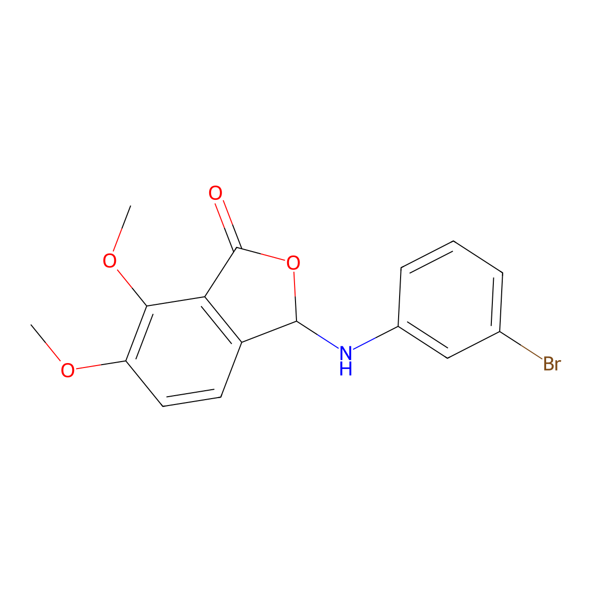 3-[(3-bromophenyl)amino]-6,7-dimethoxy-2-benzofuran-1(3H)-one molecular structure, CAS 371958-31-5