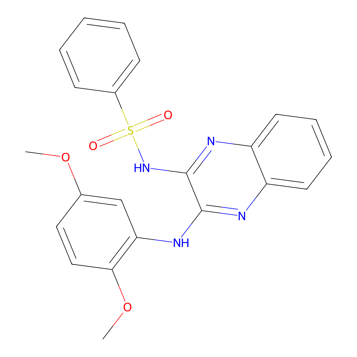 N-[3-(2,5-dimethoxyanilino)quinoxalin-2-yl]benzenesulfonamide molecular structure, CAS 371958-49-5