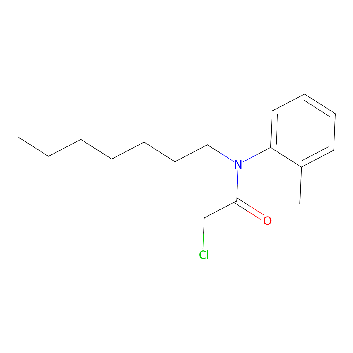 2-chloro-N-heptyl-N-(2-methylphenyl)acetamide molecular structure, CAS 371958-53-1
