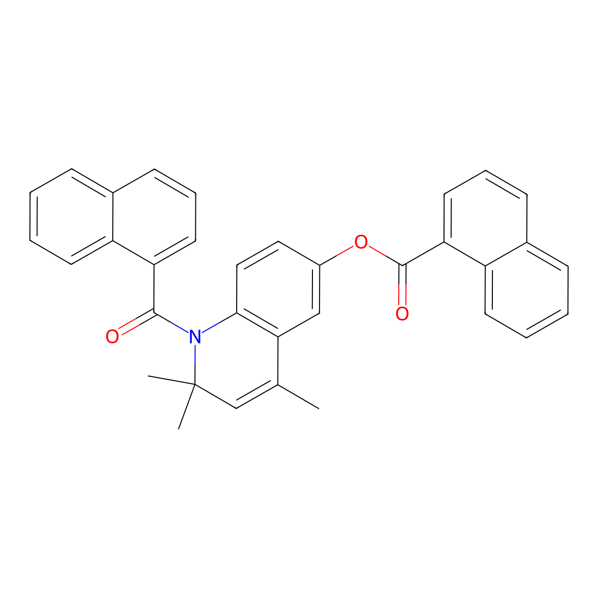 2,2,4-Trimethyl-1-(naphthalen-1-ylcarbonyl)-1,2-dihydroquinolin-6-yl naphthalene-1-carboxylate molecular structure, CAS 371959-24-9
