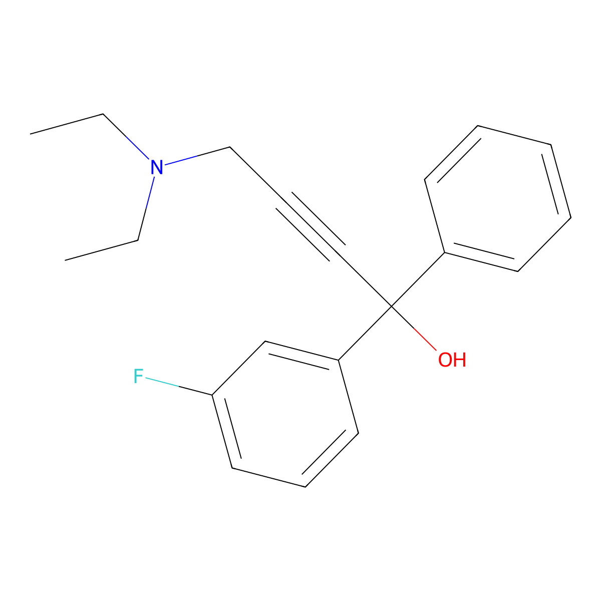 4-(Diethylamino)-1-(3-fluorophenyl)-1-phenylbut-2-yn-1-ol molecular structure, CAS 371959-44-3