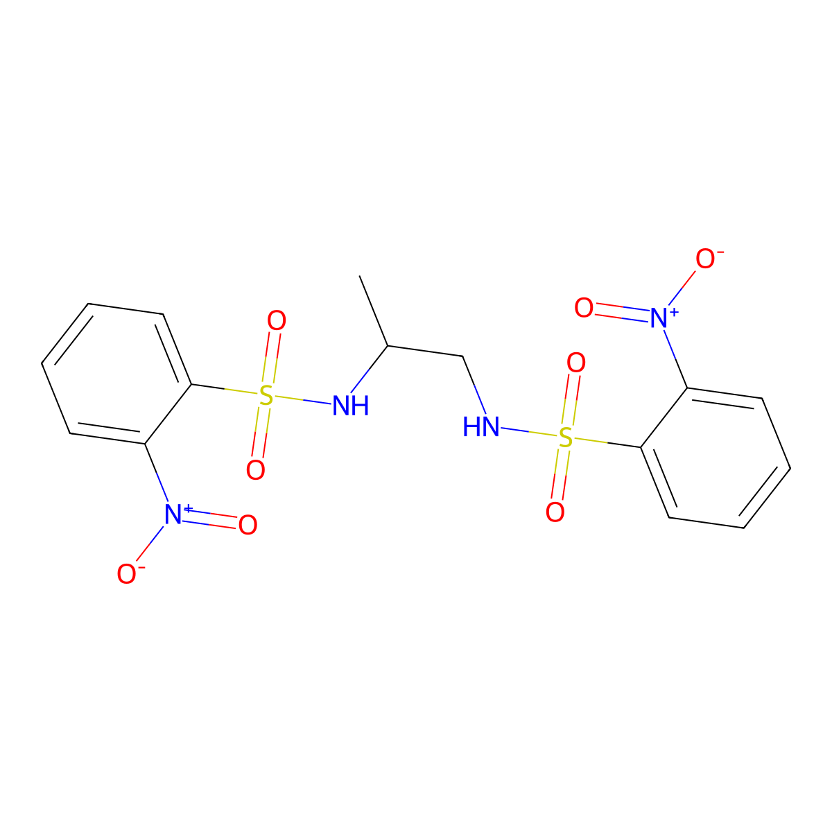 N,N'-(propane-1,2-diyl)bis(2-nitrobenzenesulfonamide) molecular structure, CAS 371960-51-9