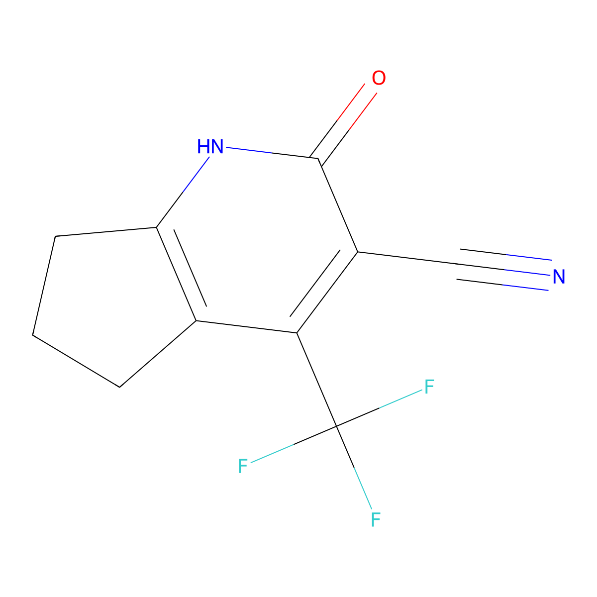 3-Cyano-6,7-dihydro-4-trifluoromethyl-1,5H-cyclopenta-[b]-pyrid-2-one molecular structure, CAS 371967-27-0