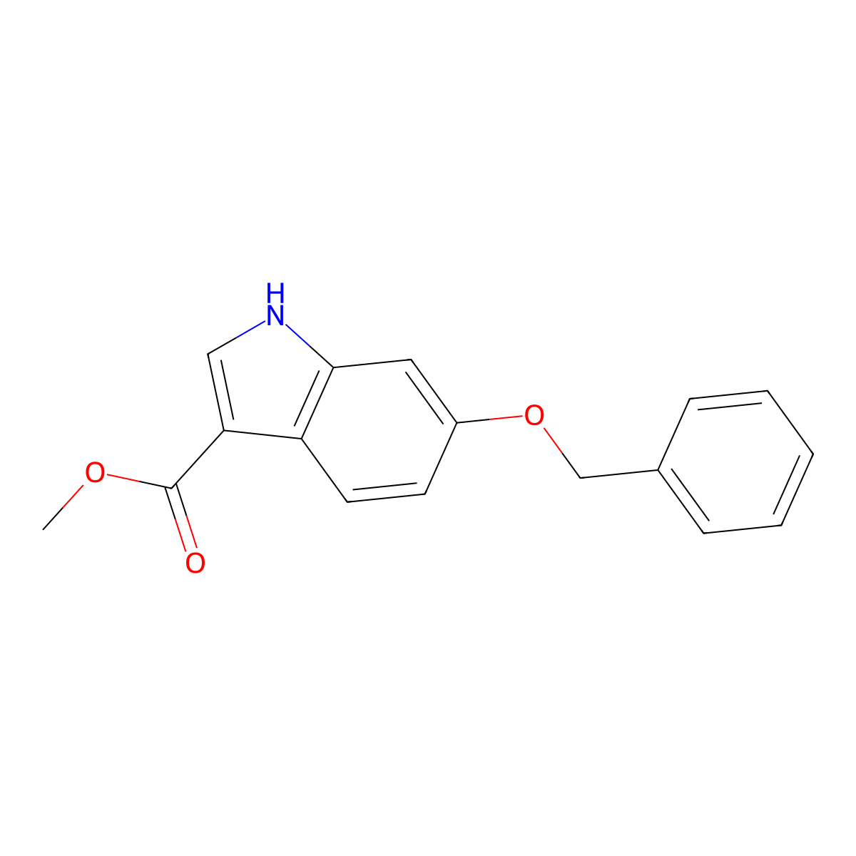 1H-Indole-3-carboxylic acid, 6-(phenylmethoxy)-, methyl ester molecular structure, CAS 371971-13-0