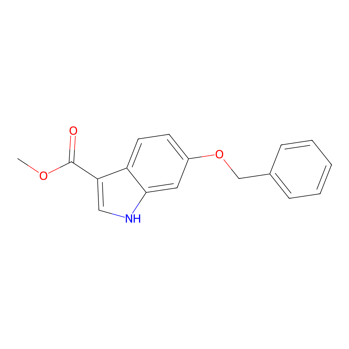 1H-Indole-3-carboxylic acid, 6-(phenylmethoxy)-, methyl ester molecular structure, CAS 371971-13-0