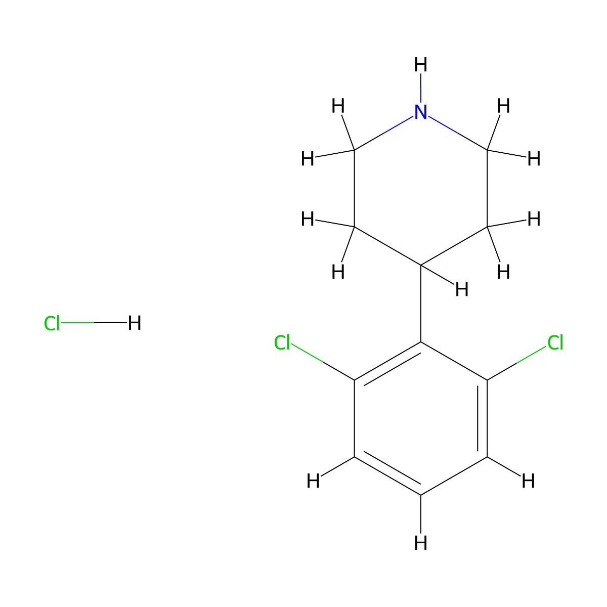 4-(2,6-Dichlorophenyl)piperidine hydrochloride molecular structure, CAS 371981-23-6