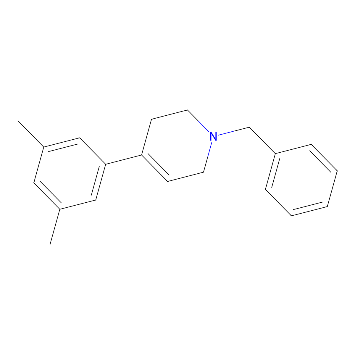 1-Benzyl-4-(3,5-dimethylphenyl)-1,2,3,6-tetrahydropyridine molecular structure, CAS 371981-25-8
