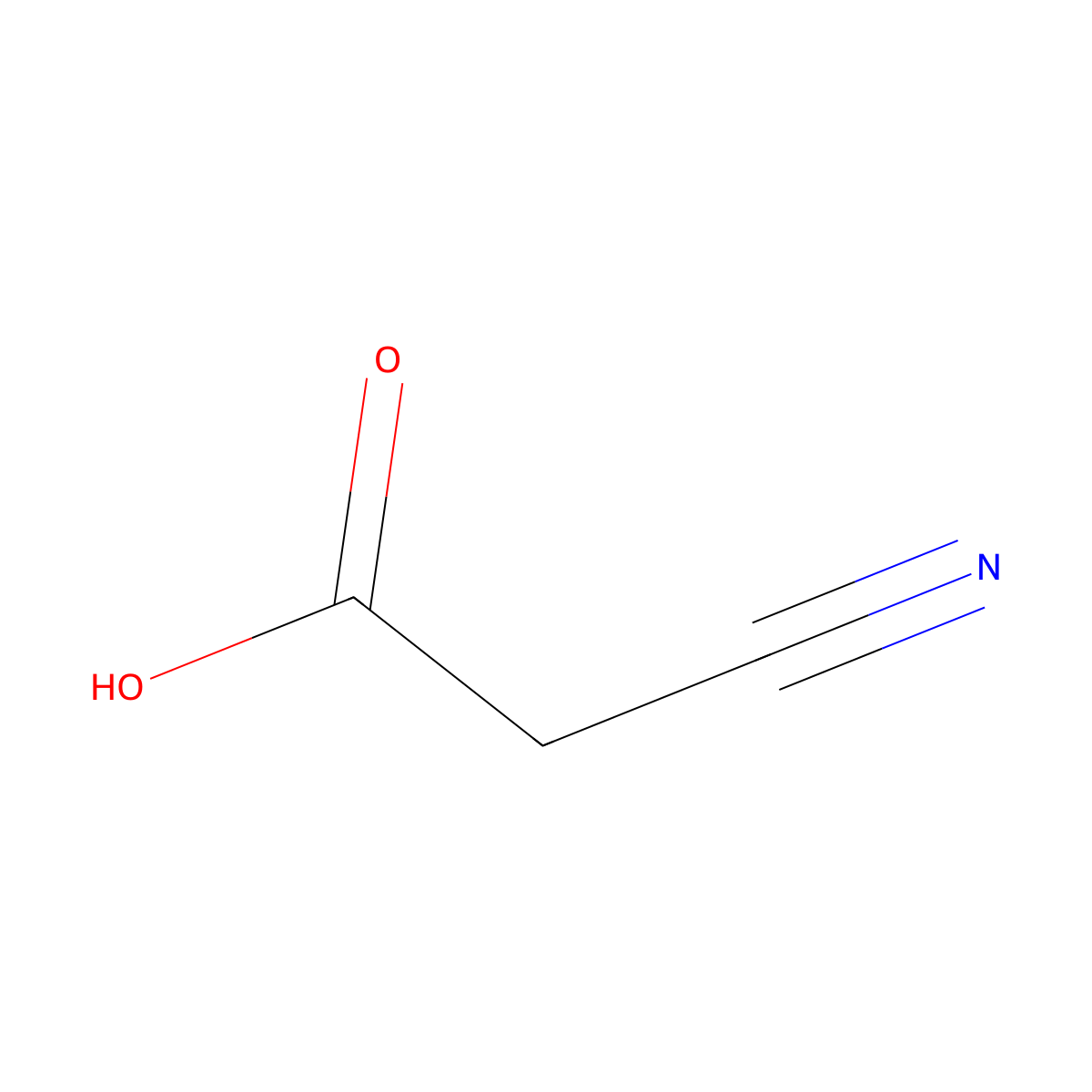 Cyanoacetic acid molecular structure, CAS 372-09-8