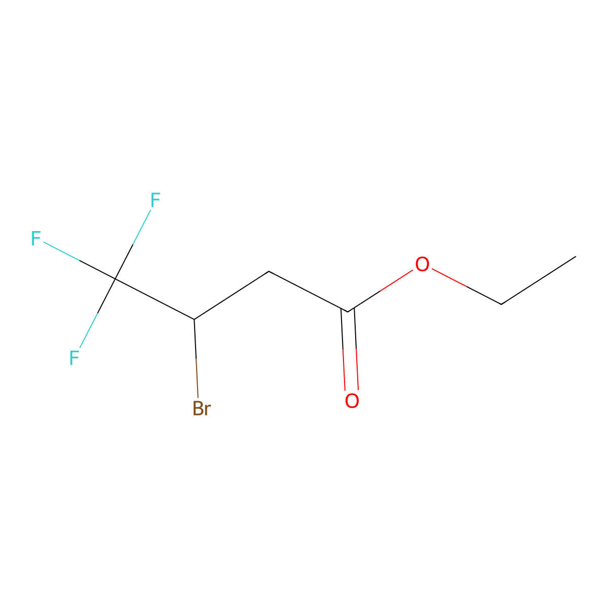Ethyl 3-bromo-4,4,4-trifluorobutanoate molecular structure, CAS 372-27-0