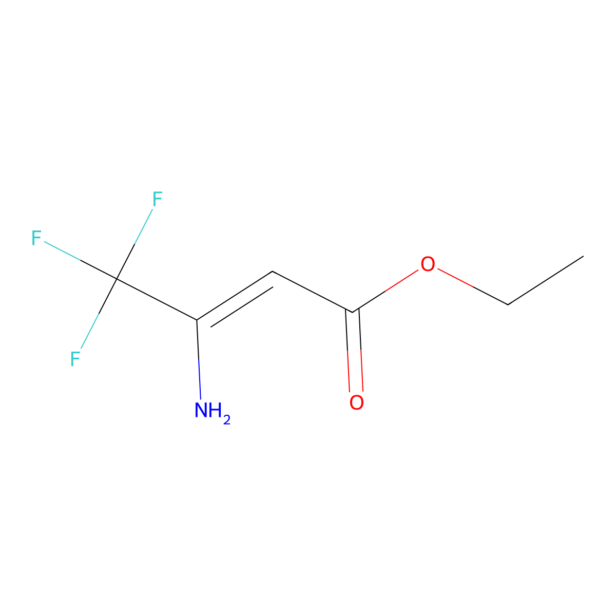 Ethyl 3-amino-4,4,4-trifluoro-2-butenoate molecular structure, CAS 372-29-2