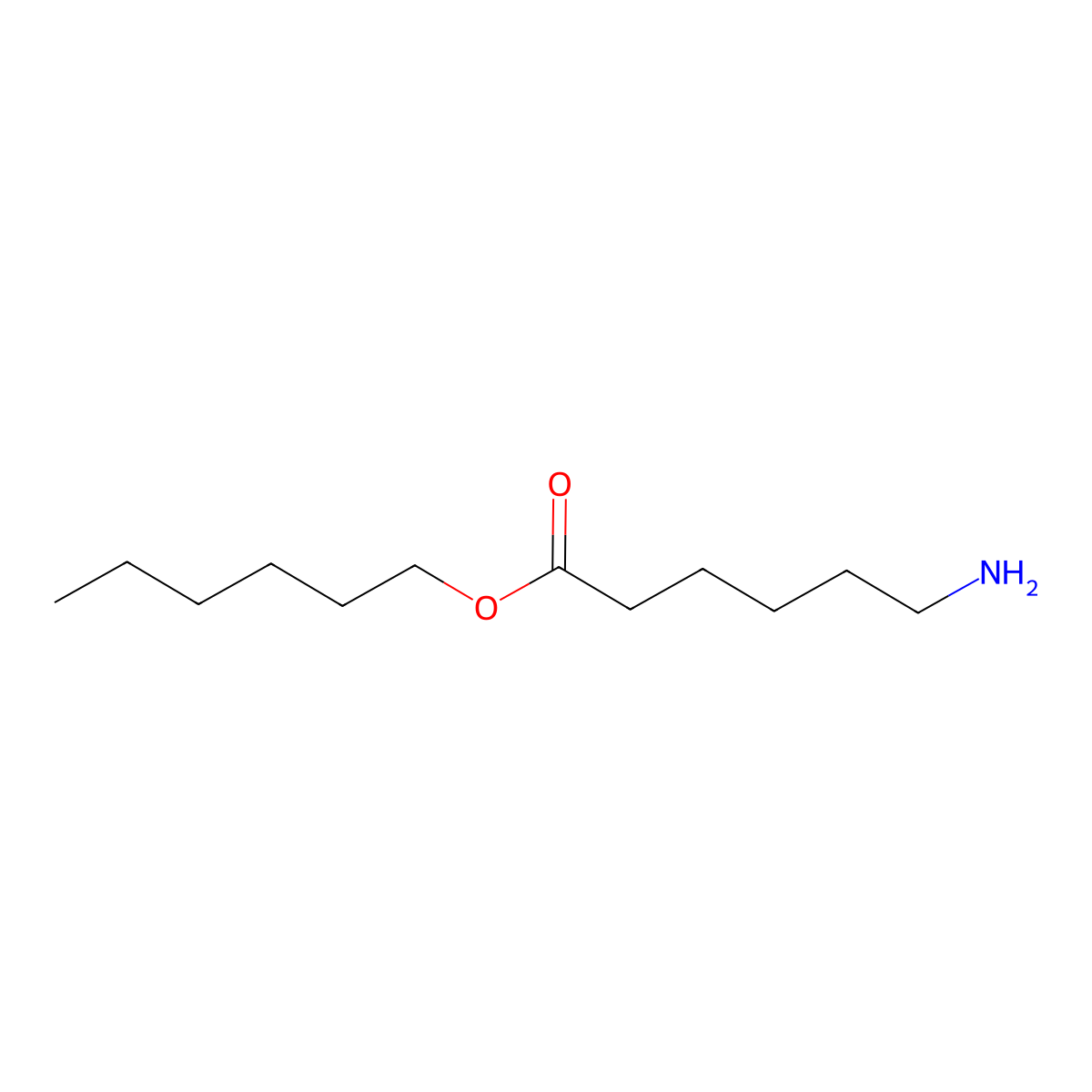 epsilon-Aminocaproic acid hexyl ester molecular structure, CAS 372-52-1
