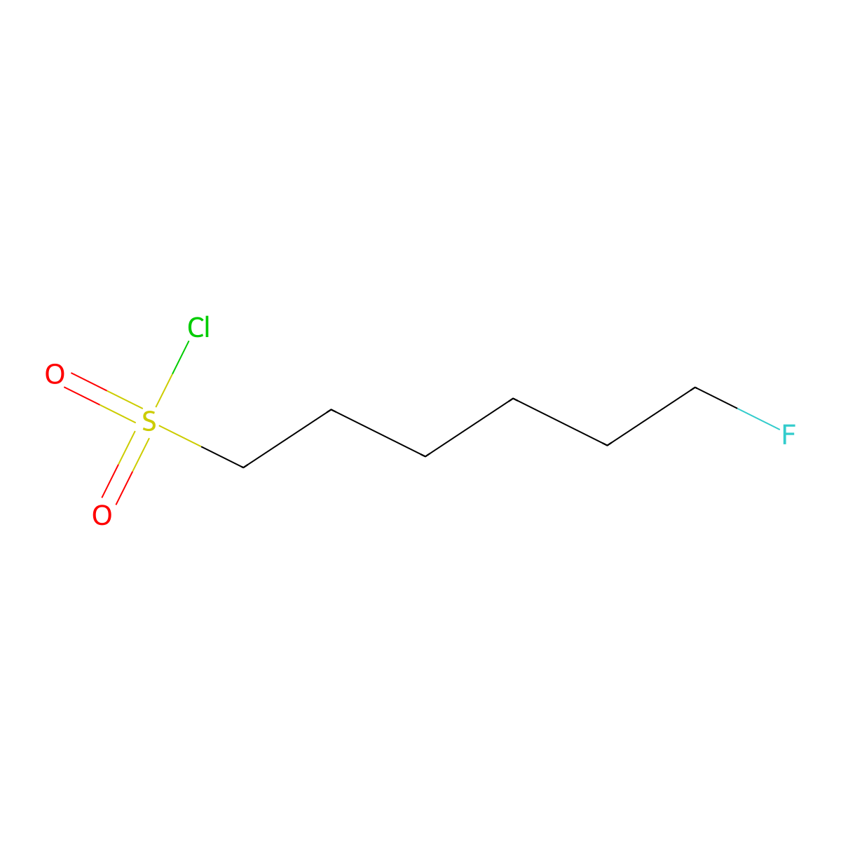Hexanesulfonyl chloride, 6-fluoro- molecular structure, CAS 372-69-0