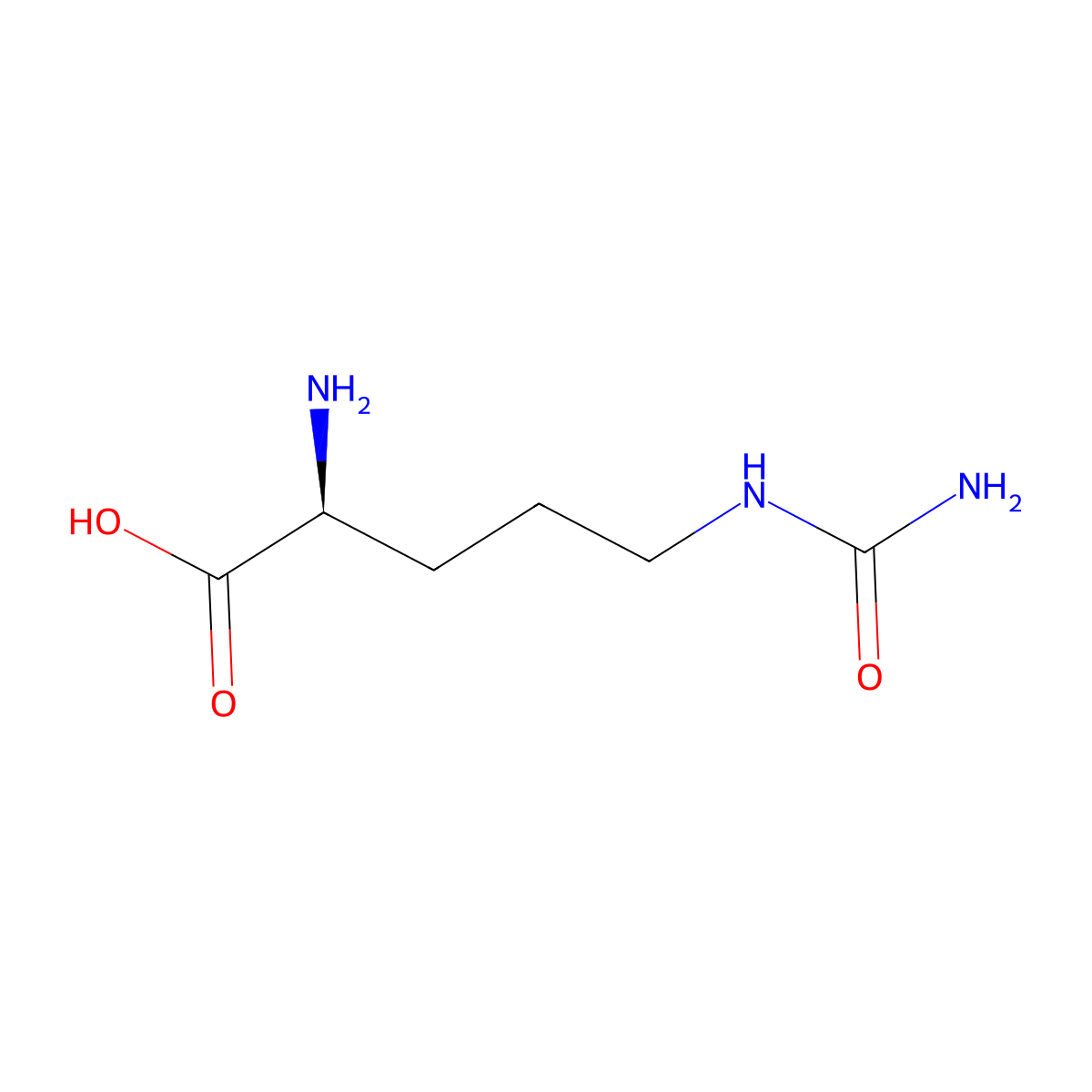 Citrulline molecular structure, CAS 372-75-8