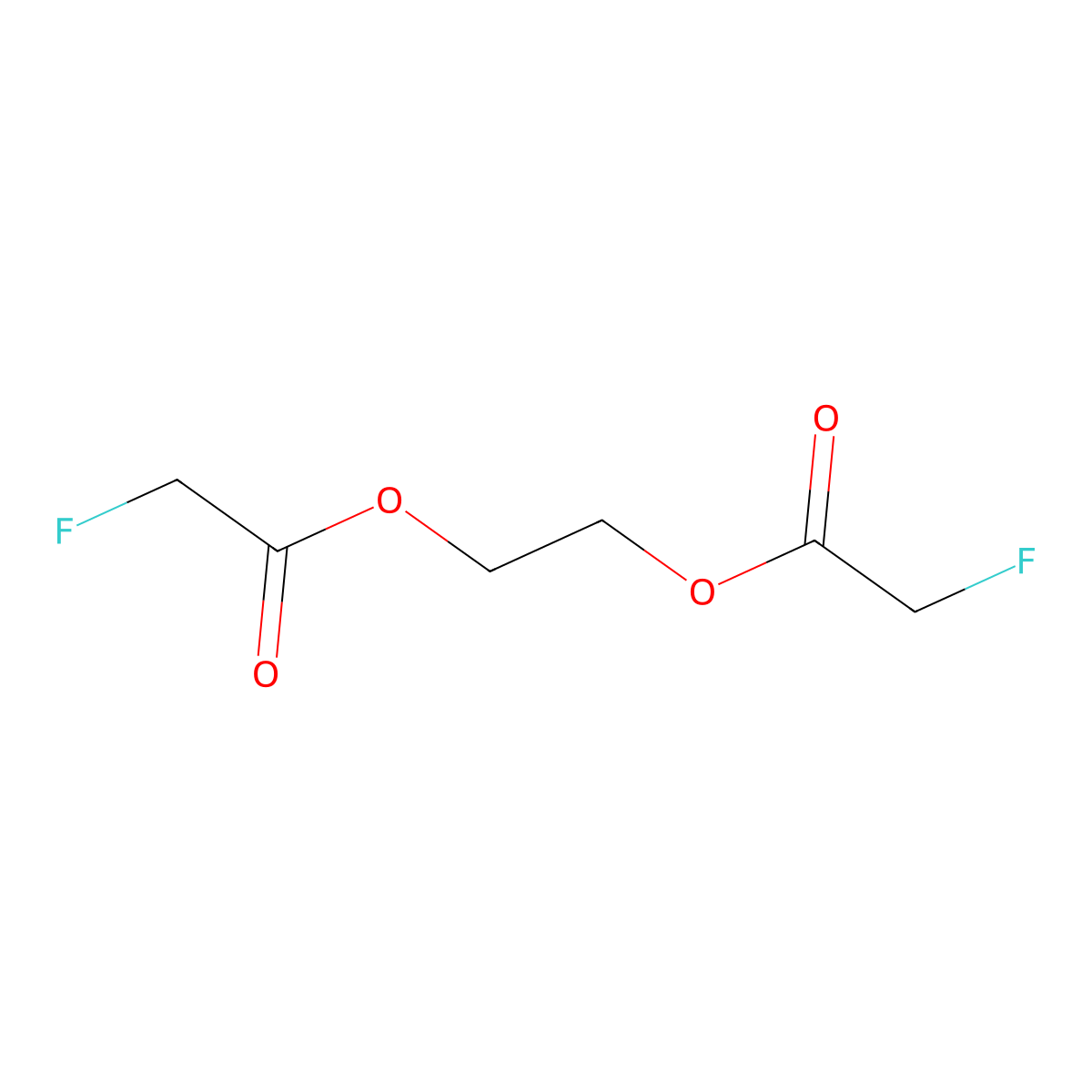 Acetic acid, fluoro-, ethylene ester molecular structure, CAS 372-77-0