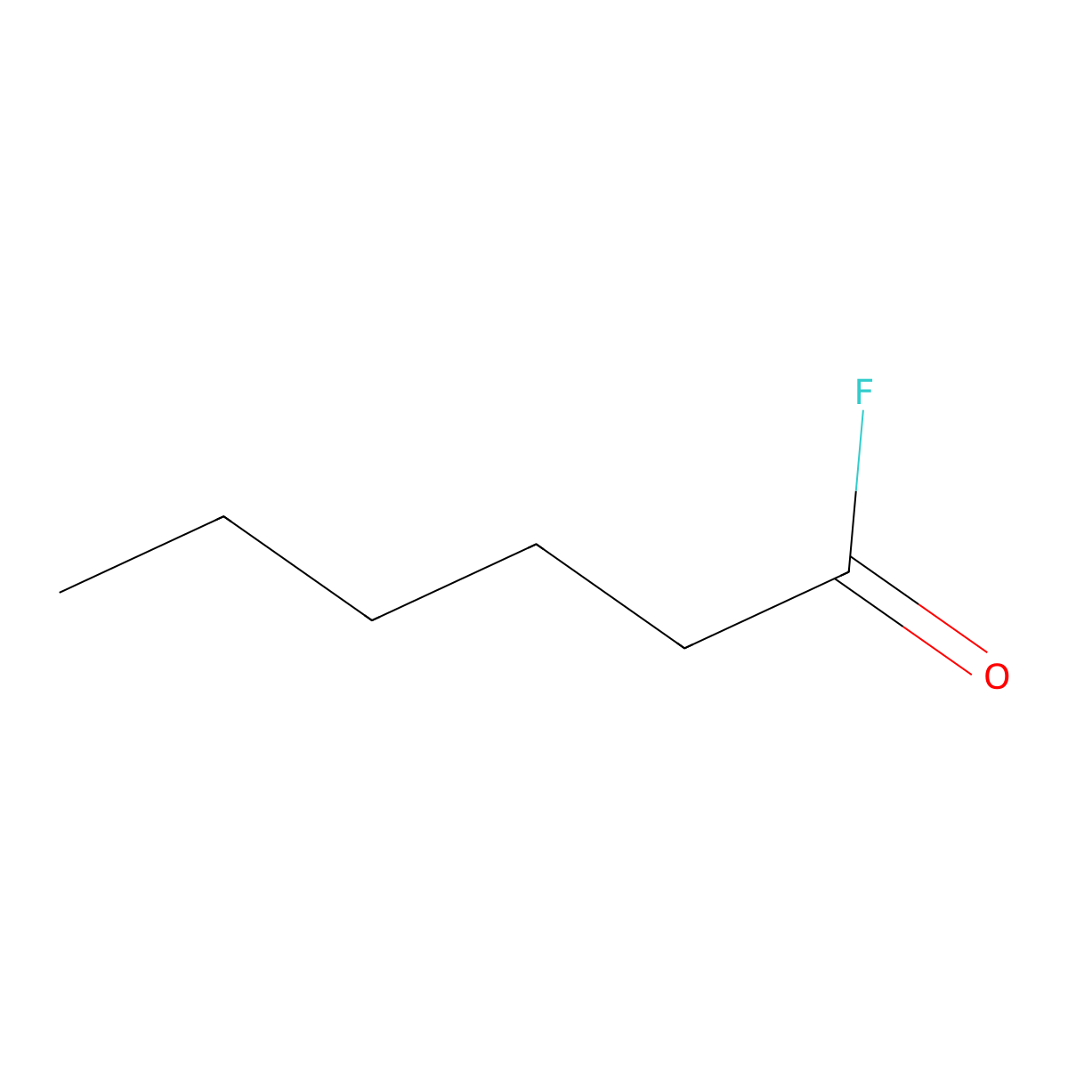 Hexanoyl fluoride molecular structure, CAS 372-80-5