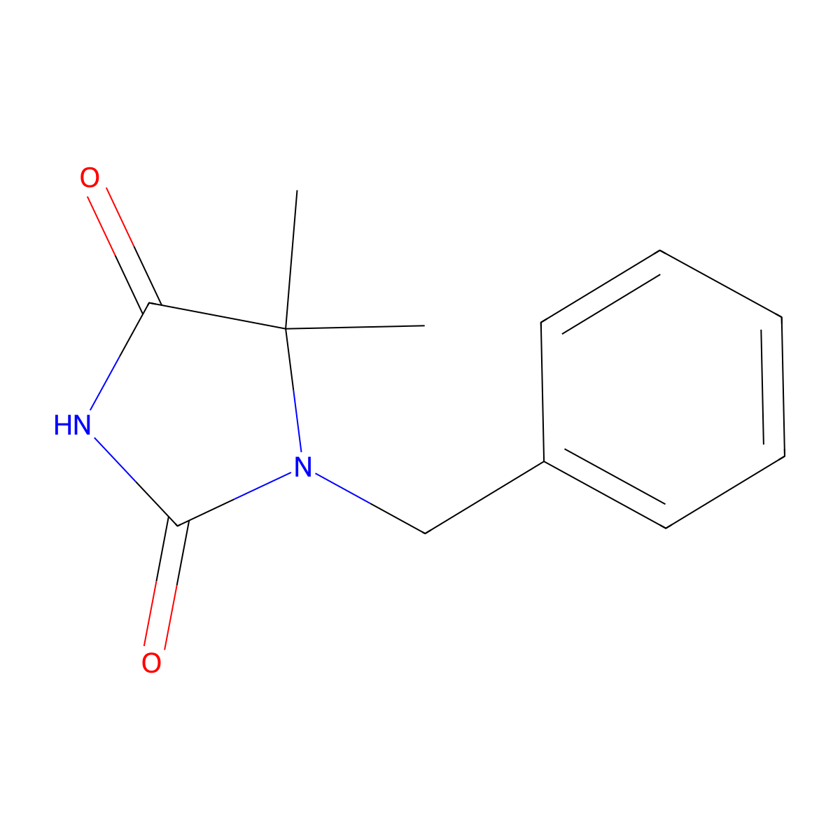 3-Benzyl-2,5-dioxo-4,4-dimethylimidazolidine molecular structure, CAS 3720-03-4