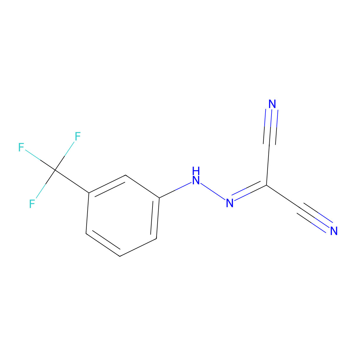 2-[[3-(Trifluoromethyl)phenyl]hydrazinylidene]propanedinitrile molecular structure, CAS 3720-41-0