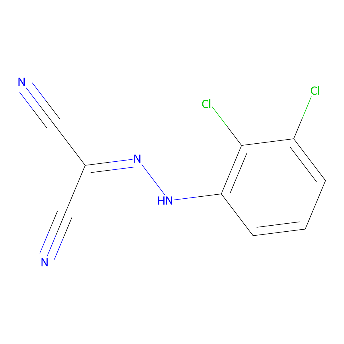 (2,3-Dichlorophenyl)carbonohydrazonoyl dicyanide molecular structure, CAS 3720-50-1