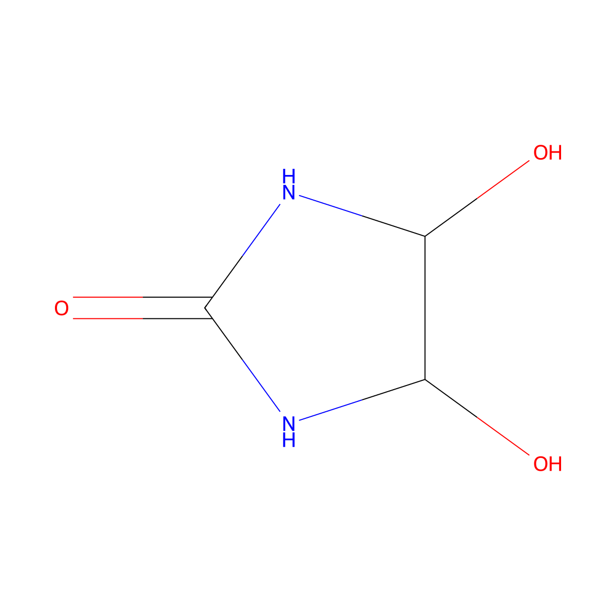 2-Imidazolidinone, 4,5-dihydroxy- molecular structure, CAS 3720-97-6