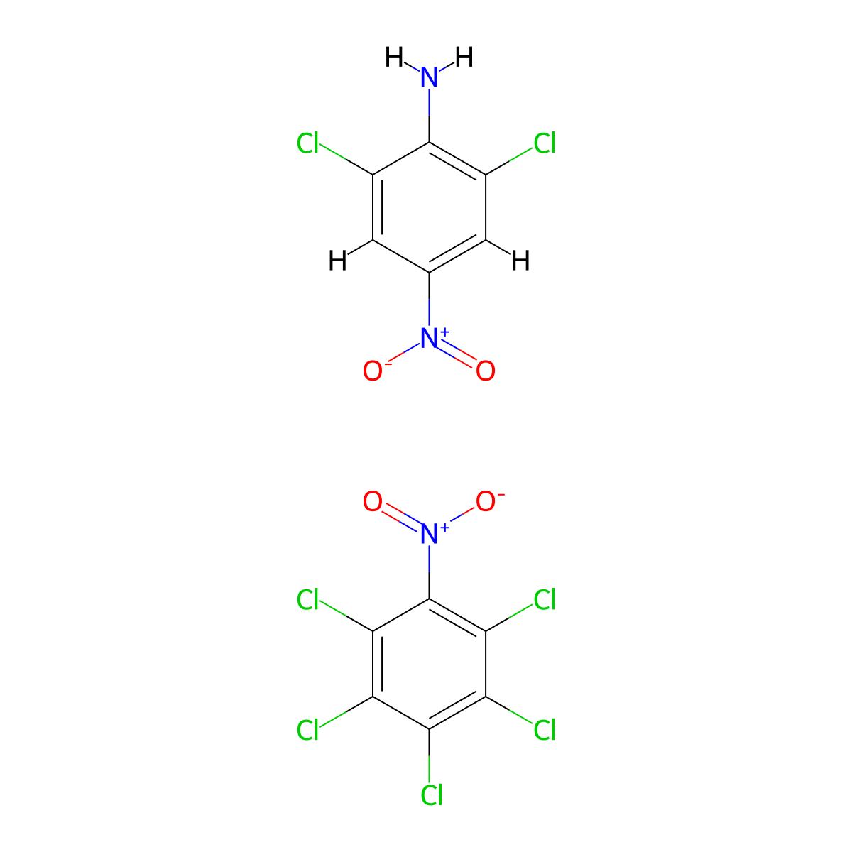 2,6-Dichloro-4-nitroaniline--1,2,3,4,5-pentachloro-6-nitrobenzene (1/1) molecular structure, CAS 37203-85-3