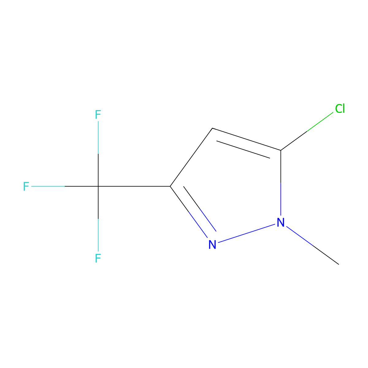 5-chloro-1-methyl-3-(trifluoromethyl)-1H-pyrazole molecular structure, CAS 372075-75-7