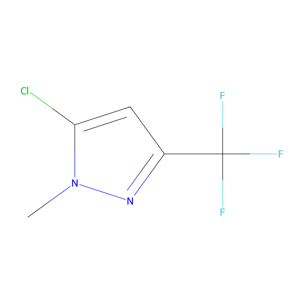 5-chloro-1-methyl-3-(trifluoromethyl)-1H-pyrazole molecular structure, CAS 372075-75-7