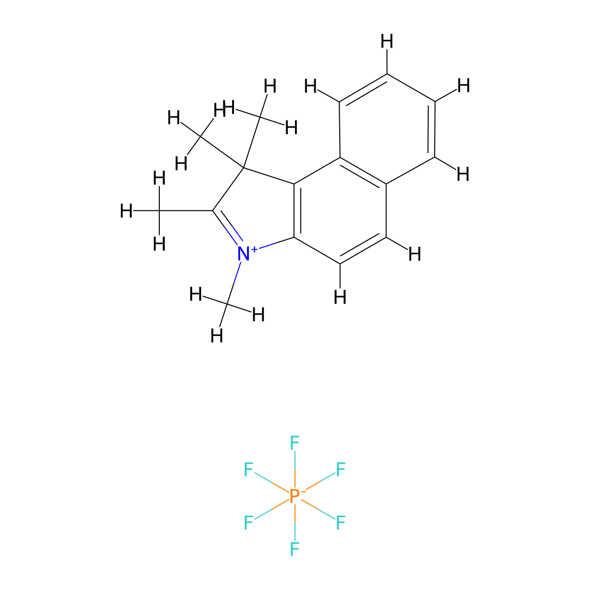 1,1,2,3-Tetramethyl-1H-benzo[e]indolium Hexafluorophosphate molecular structure, CAS 372081-65-7