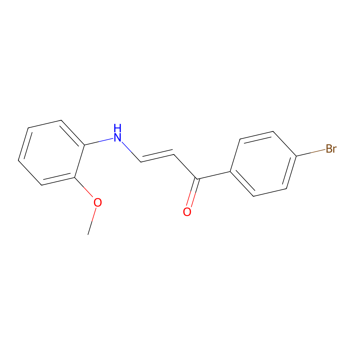 1-(4-Bromophenyl)-3-(2-methoxyanilino)prop-2-en-1-one molecular structure, CAS 372081-82-8