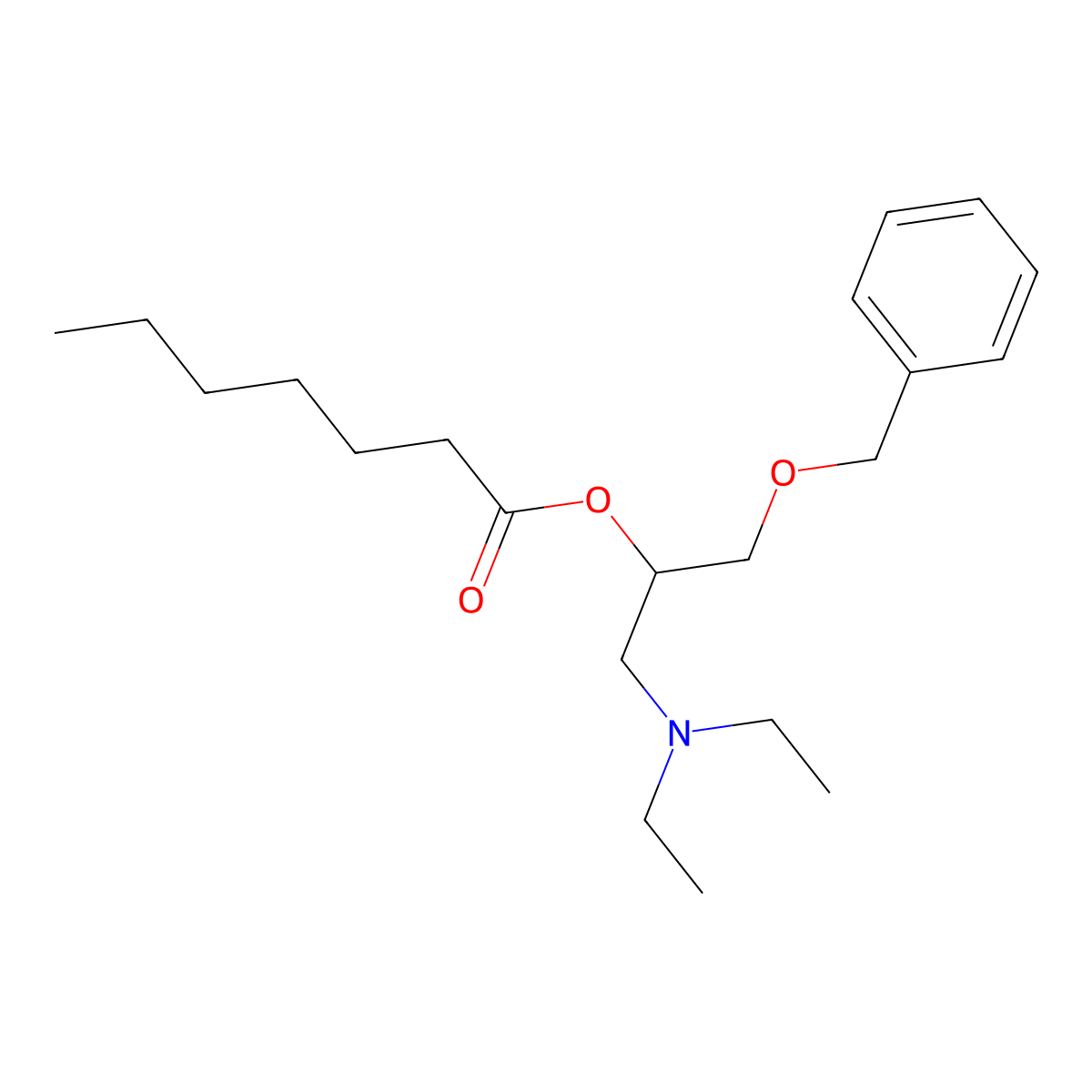 1-(Benzyloxy)-3-(diethylamino)propan-2-YL heptanoate molecular structure, CAS 372084-39-4