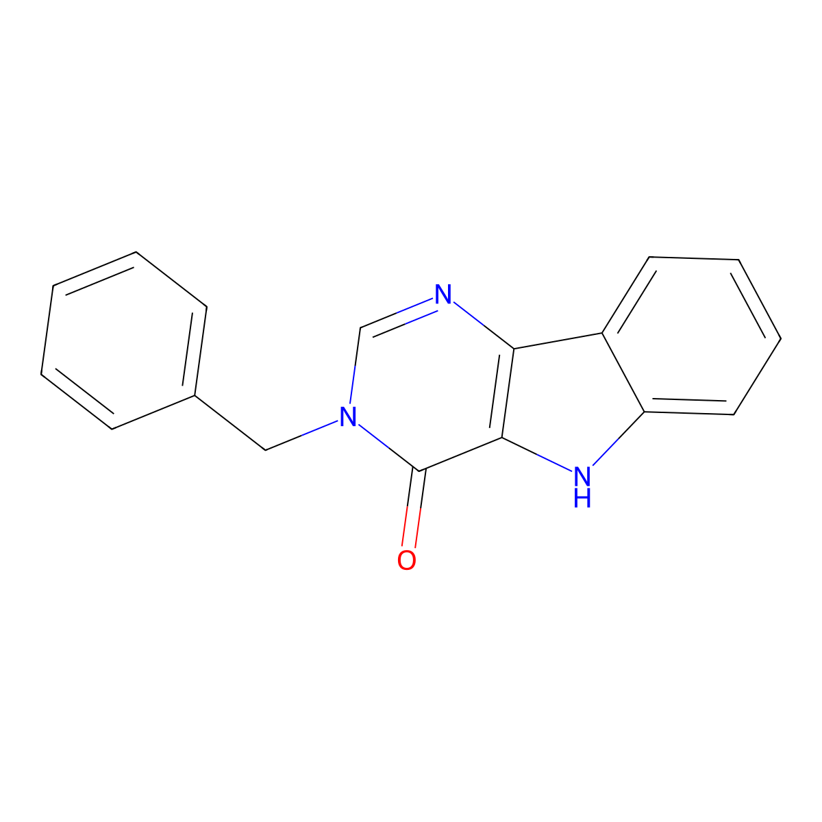 3-benzyl-5H-pyrimido[5,4-b]indol-4-one molecular structure, CAS 372084-73-6