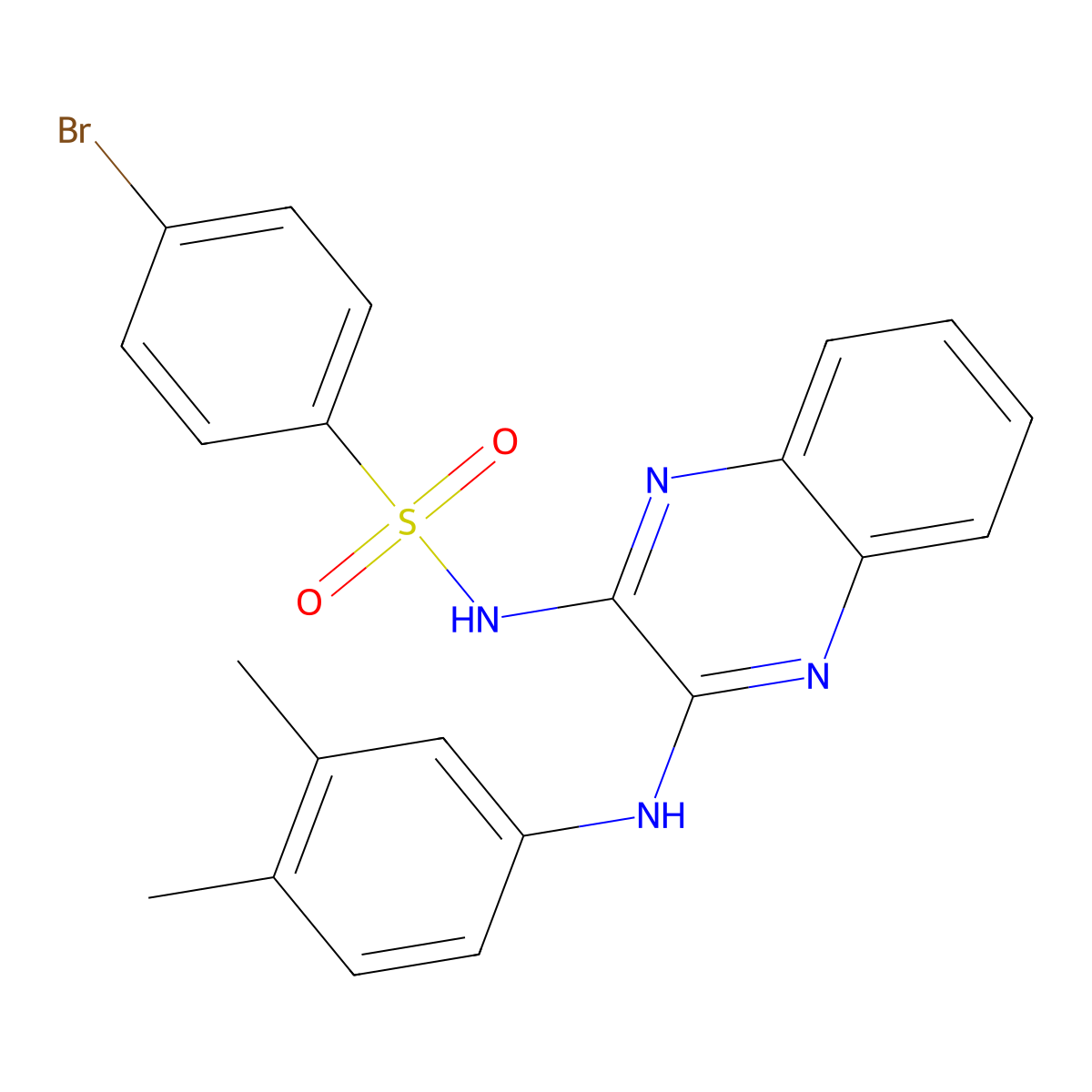4-bromo-N-[3-(3,4-dimethylanilino)quinoxalin-2-yl]benzenesulfonamide molecular structure, CAS 372086-01-6