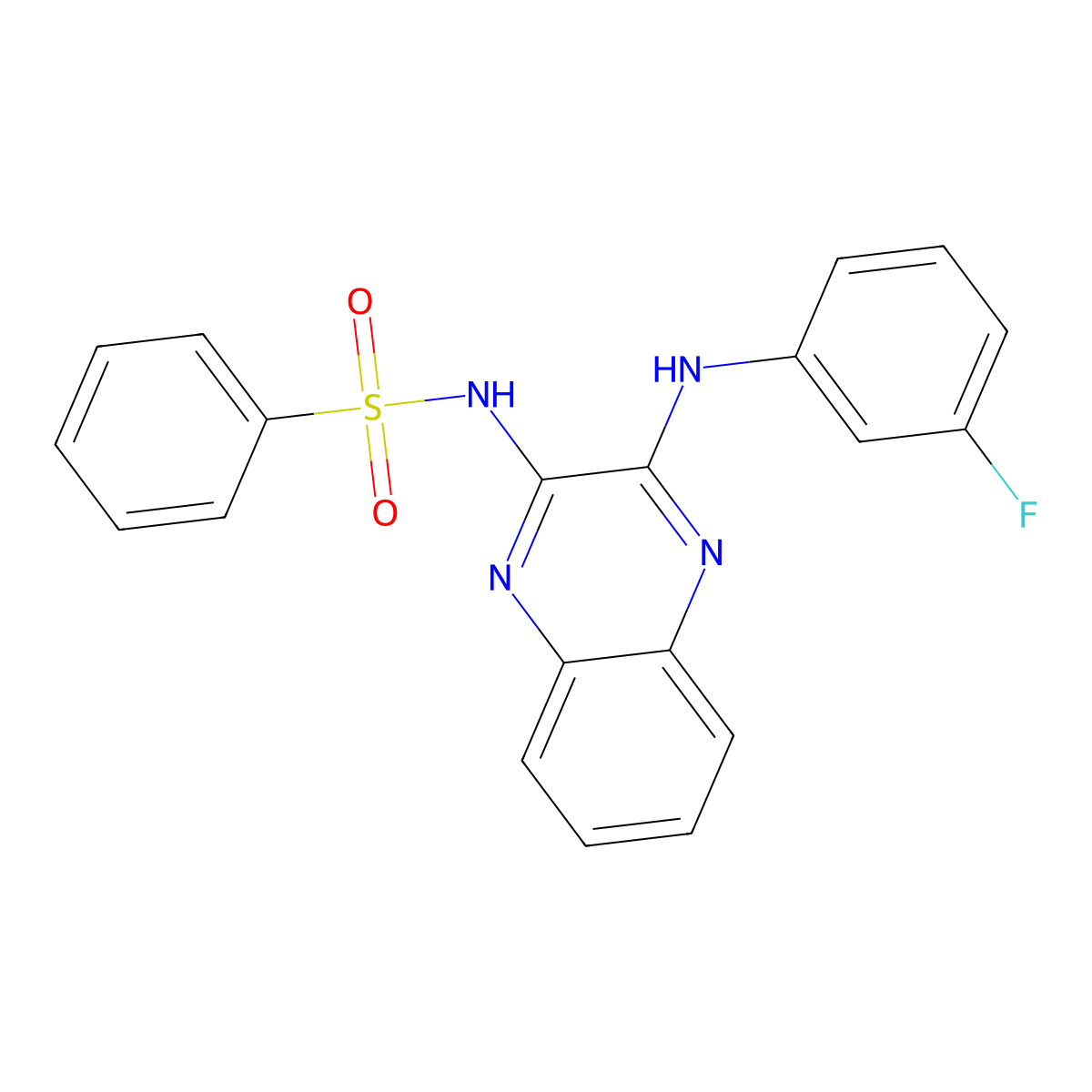 N-{3-[(3-fluorophenyl)amino]quinoxalin-2-yl}benzenesulfonamide molecular structure, CAS 372087-49-5
