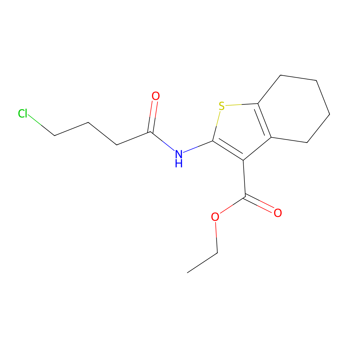 Ethyl 2-[(4-chlorobutanoyl)amino]-4,5,6,7-tetrahydro-1-benzothiophene-3-carboxylate molecular structure, CAS 372087-67-7