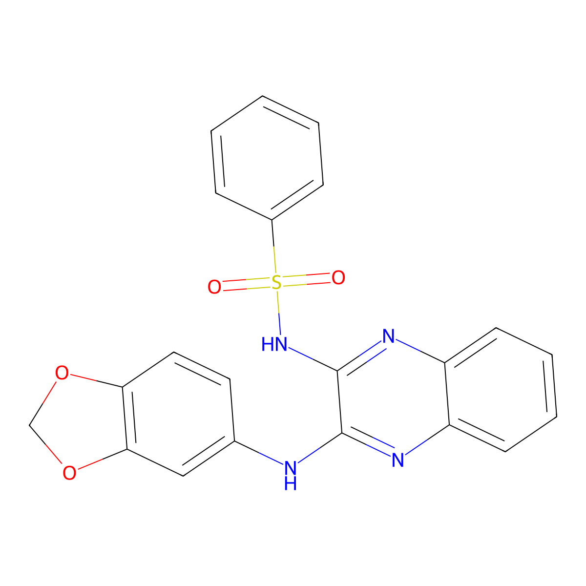N-[3-(1,3-benzodioxol-5-ylamino)quinoxalin-2-yl]benzenesulfonamide molecular structure, CAS 372089-72-0